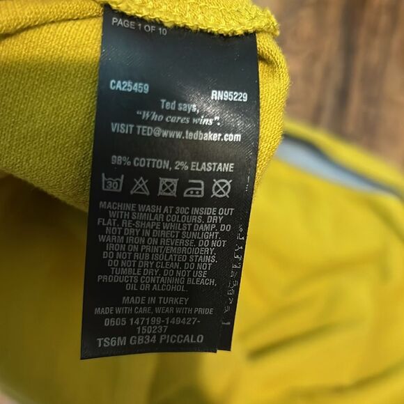 TED BAKER London Mustard Yellow Knit Polo size 6 (xl) - Picture 6 of 6